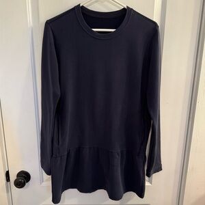 Lululemon Peplum Tunic French Terry Long Sleeve Inkwell Navy RARE